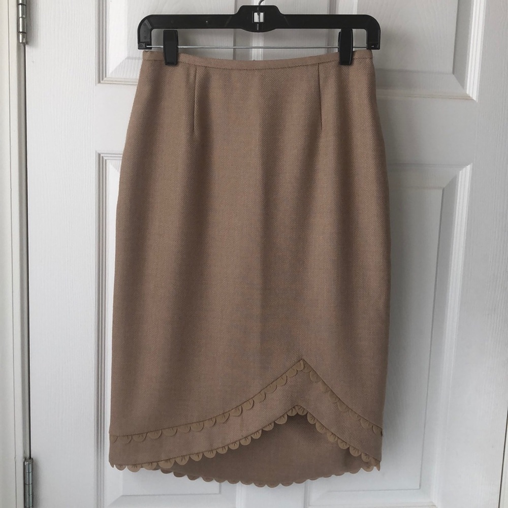 Lela Rose Tan Cashmere Skirt